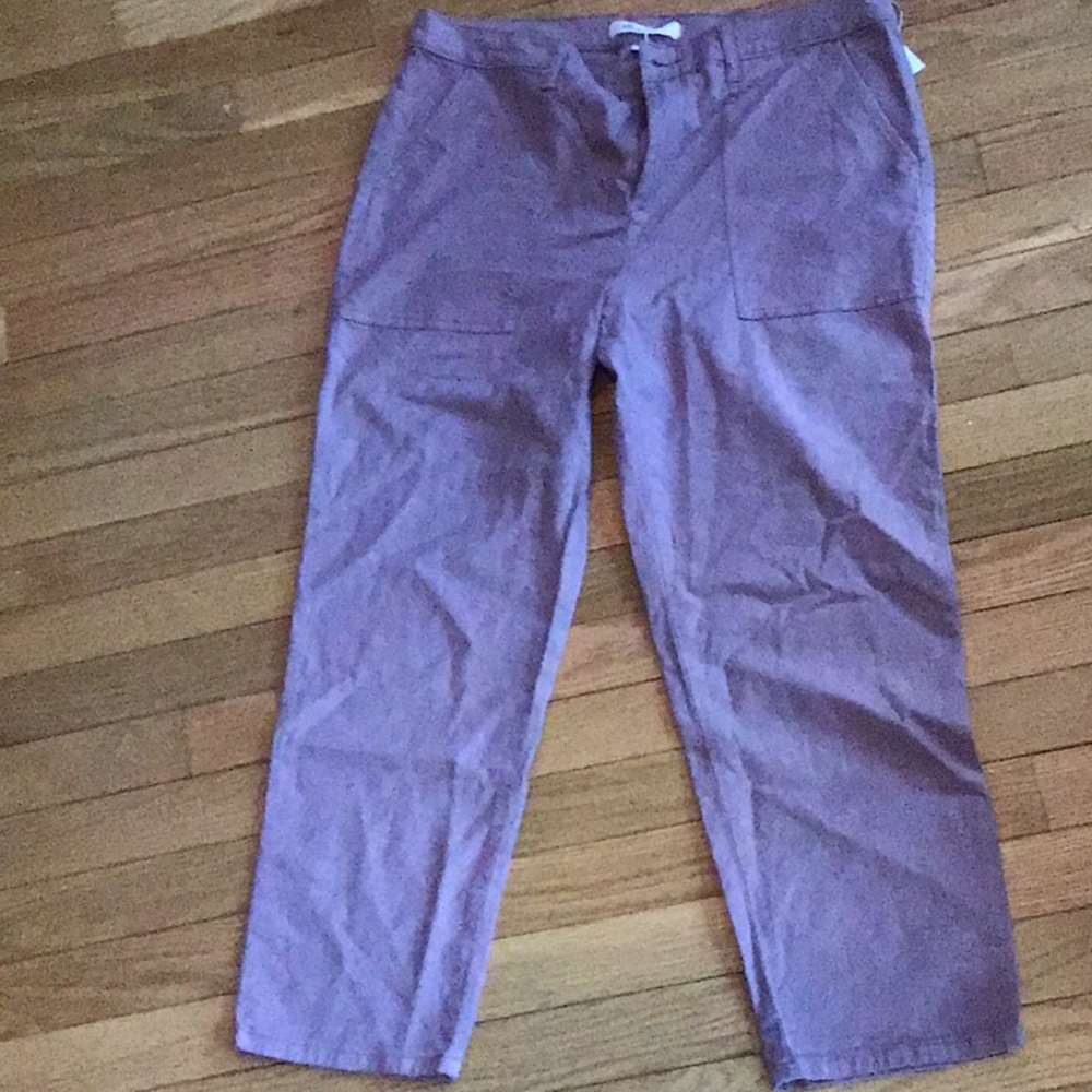 NWT Lila Ryan Martina Patch Pocket Capri in Elderberry size 12